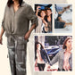 Ensemble deux pièces pour femme, cardigan ample et pantalon taille haute