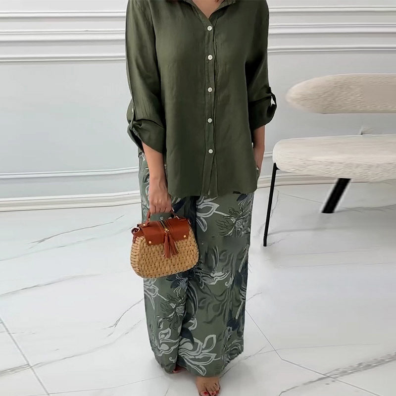 Ensemble deux pièces pour femme, cardigan ample et pantalon taille haute