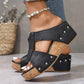 🔥 Sandales orthopédiques à bout ouvert et à talon compensé à la mode.