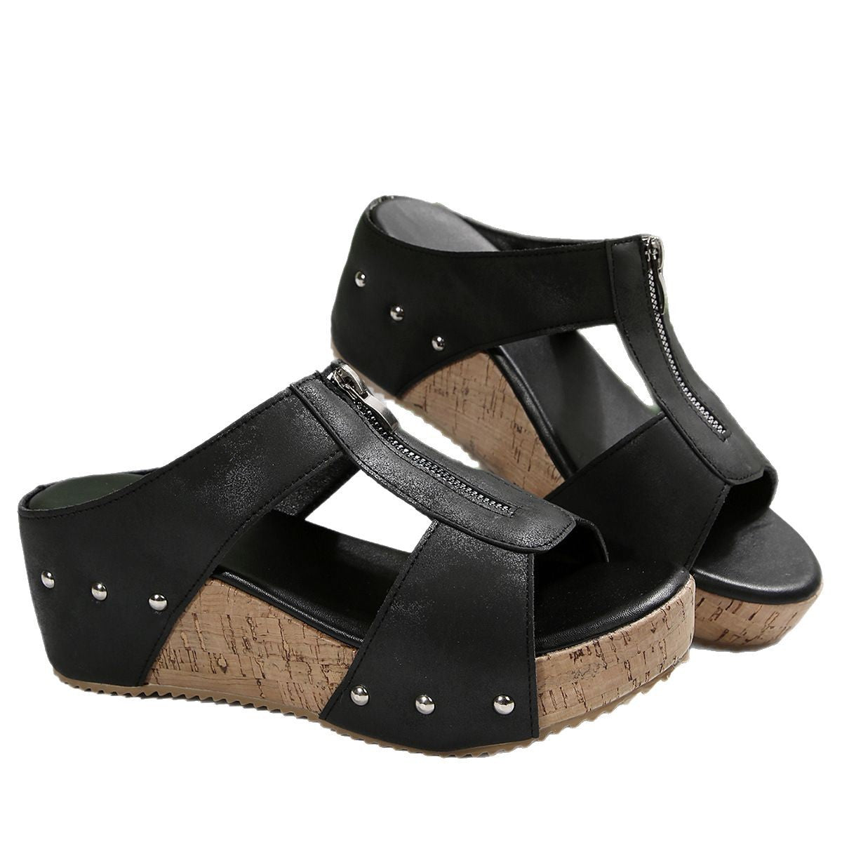 🔥 Sandales orthopédiques à bout ouvert et à talon compensé à la mode.