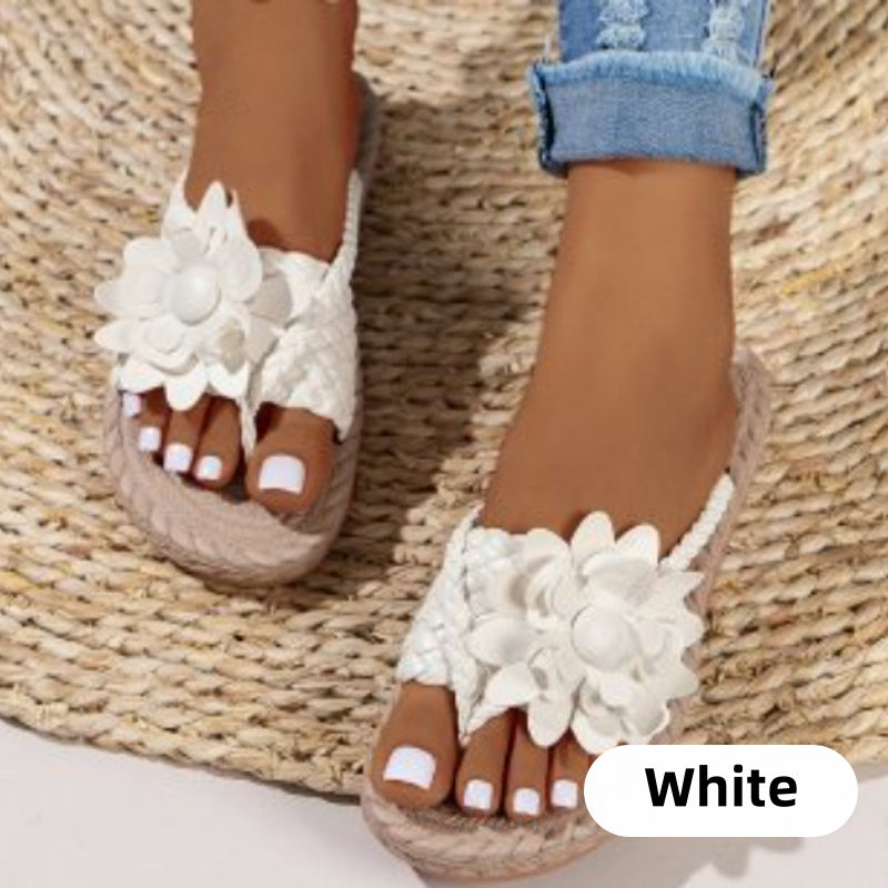 ⏳ 50% de réduction pour une durée limitée ! 💥Sandales tissées à fleurs pour femmes
