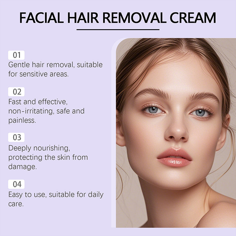 🔥2025 ventes chaudes🔥Crème d'épilation douce et non douloureuse pour le visage
