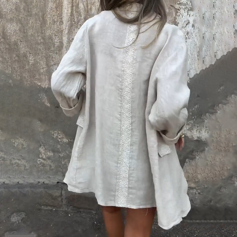 ⏳Réduction limitée de 50%🎁Blazer à ouverture frontale en coton et lin pour femmes