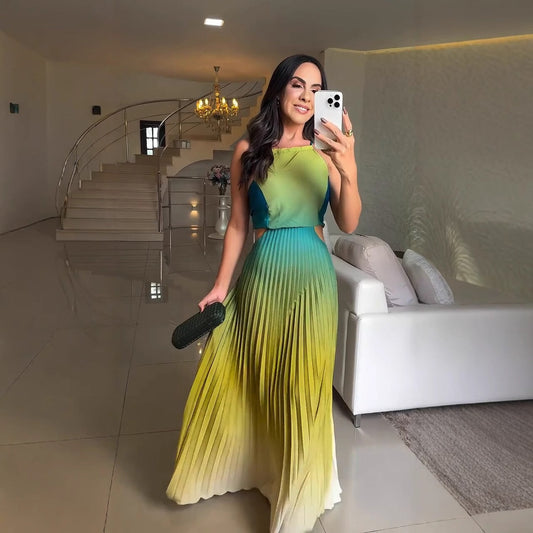 🎉Vente limitée🎉Robe de couleur dégradé des femmes licou licou