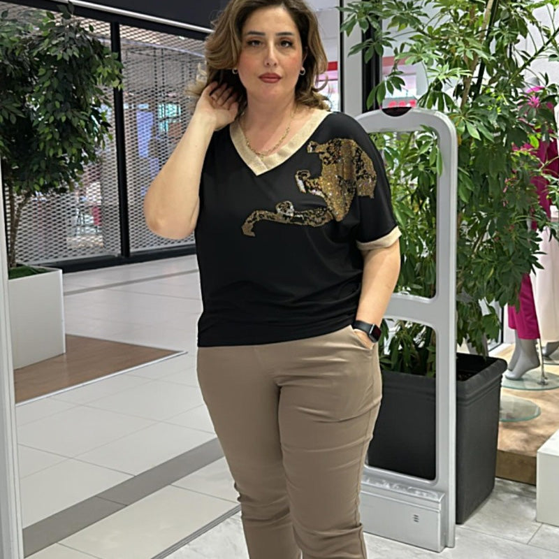 🔥Vente chaude d'été -50 %🔥Haut décontracté élégant imprimé à col en V pour femme