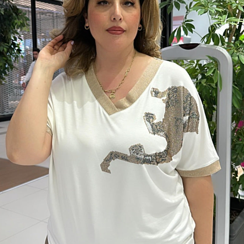 🔥Vente chaude d'été -50 %🔥Haut décontracté élégant imprimé à col en V pour femme