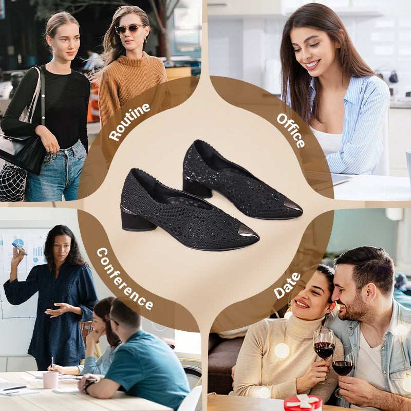 👠Nouveaux produits 2025🏆Sandales en maille creuse avec strass et talons hauts(52% de réduction)
