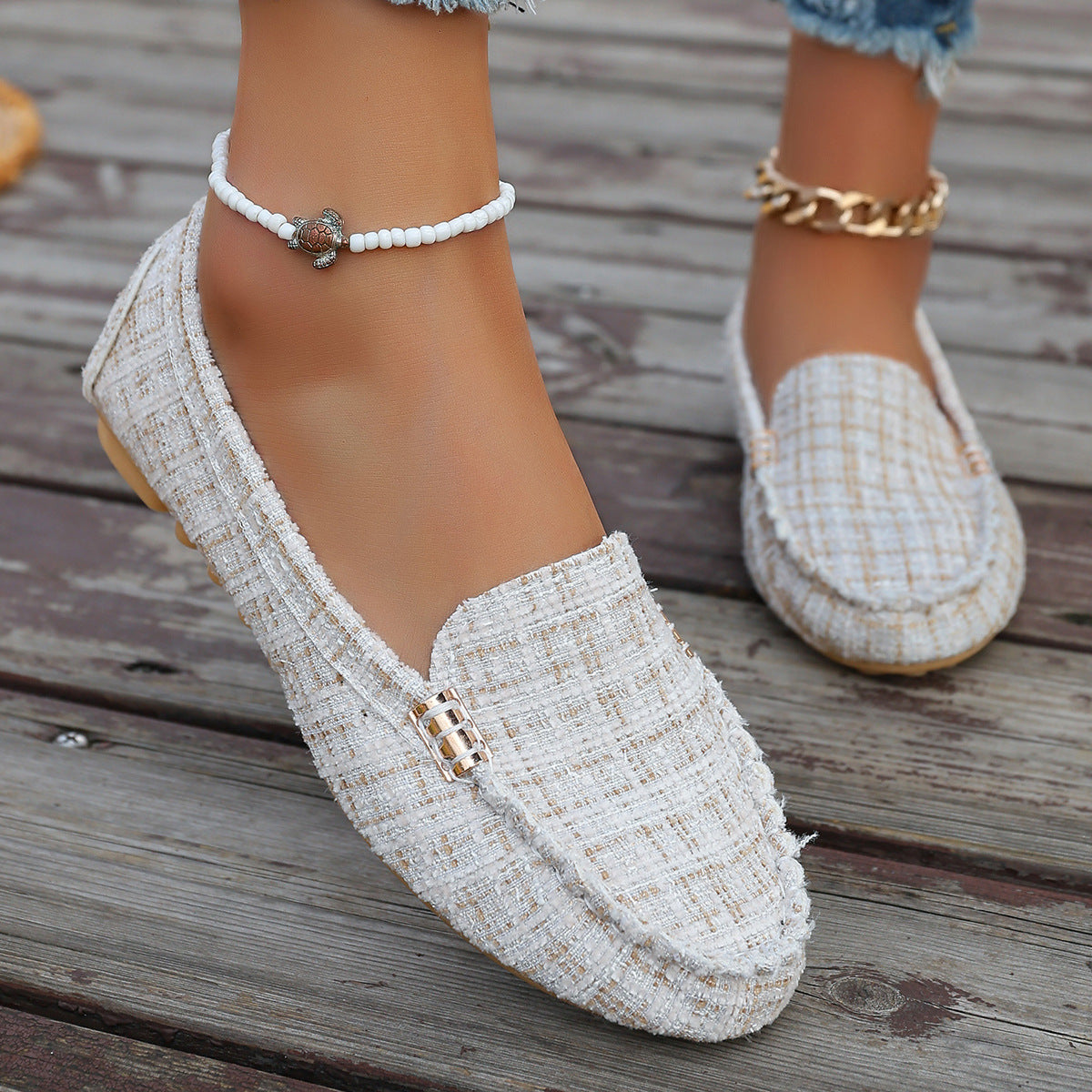 🌷50% de réduction🍃Mocassins patchwork à imprimé léopard pour femmes