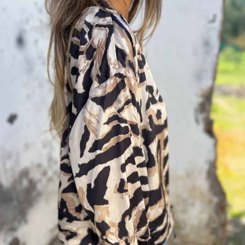 ⏳Réduction à durée limitée de 50 %💥Veste bomber zippée à imprimé zèbre pour femme en automne