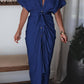 Robe chemise boutonnée en satin pour femme