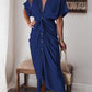 Robe chemise boutonnée en satin pour femme