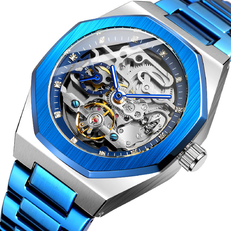Montre mécanique de luxe squelette pour hommes