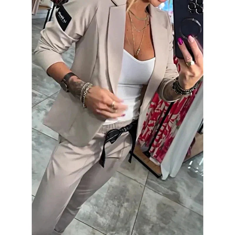 ⏰ Nouvelle vente chaude 52% de réduction 🎀Ensemble 2 pièces veste et pantalon de costume décontracté pour femme