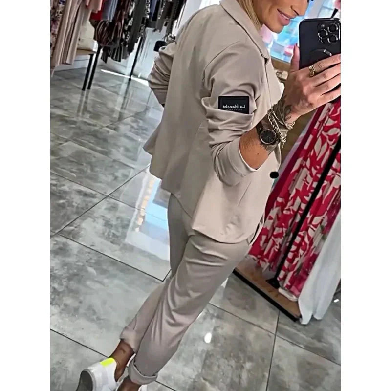 ⏰ Nouvelle vente chaude 52% de réduction 🎀Ensemble 2 pièces veste et pantalon de costume décontracté pour femme