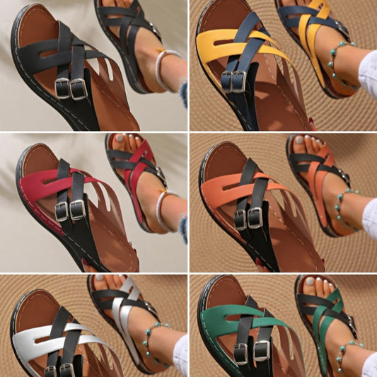 👠🌟 Sabots de Sandales à Boucle de Ceinture de Mode Féminine, Semelle Épaisse : La Dernière Tendance en Chaussures ! 🛍️👡