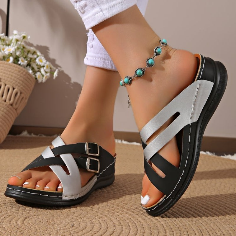 👠🌟 Sabots de Sandales à Boucle de Ceinture de Mode Féminine, Semelle Épaisse : La Dernière Tendance en Chaussures ! 🛍️👡