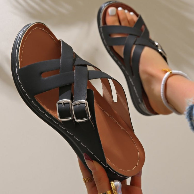 👠🌟 Sabots de Sandales à Boucle de Ceinture de Mode Féminine, Semelle Épaisse : La Dernière Tendance en Chaussures ! 🛍️👡