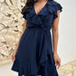 🔥 Hot Sale 🔥Robe élégante à taille nouée et col en V à volants pour femmes