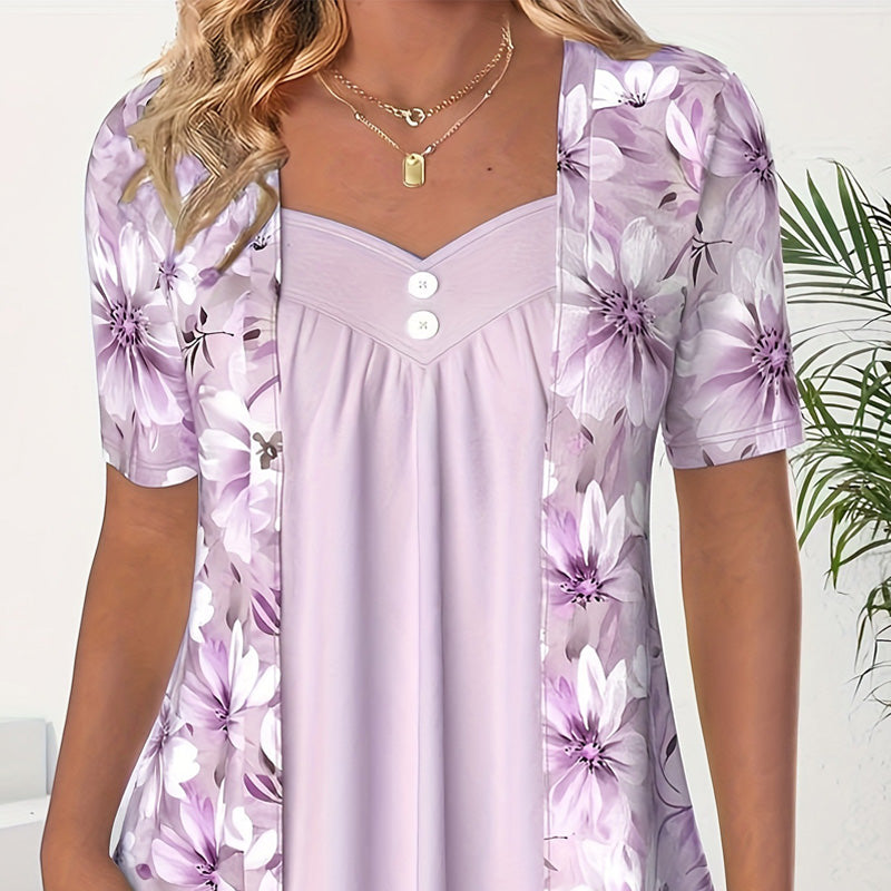 2025 Nouveaux produits👚Top patchwork floral irrégulier pour femmes