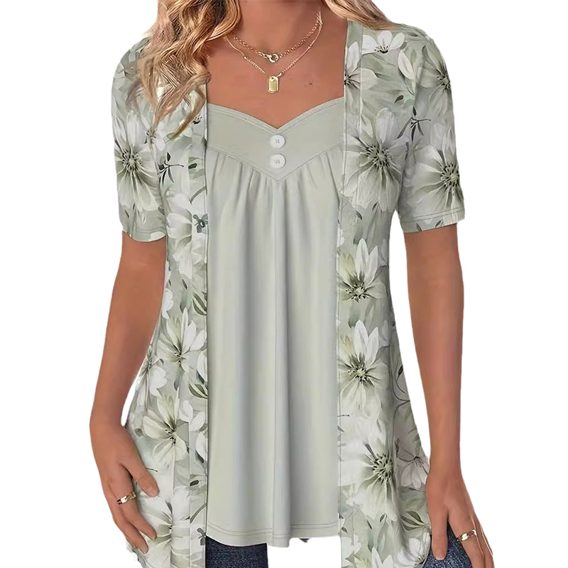 2025 Nouveaux produits👚Top patchwork floral irrégulier pour femmes