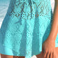 Maillot de bain deux pièces pour femme, col en V, bordure en dentelle et shorty