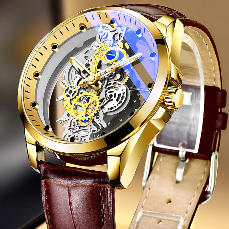 ⌚ 50% RABATT! ✨ Lyxig Skeleton Herrklocka med synligt urverk & tourbillon-effekt – Vattentät & självlysande 🌟