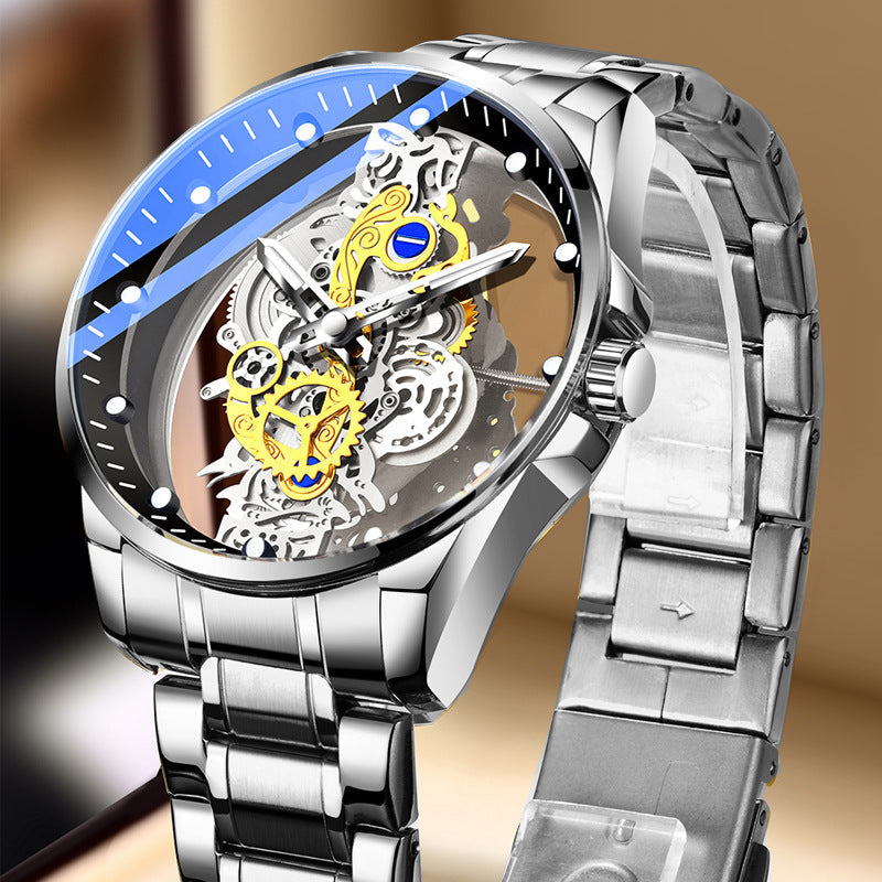 ⌚ 50% RABATT! ✨ Lyxig Skeleton Herrklocka med synligt urverk & tourbillon-effekt – Vattentät & självlysande 🌟
