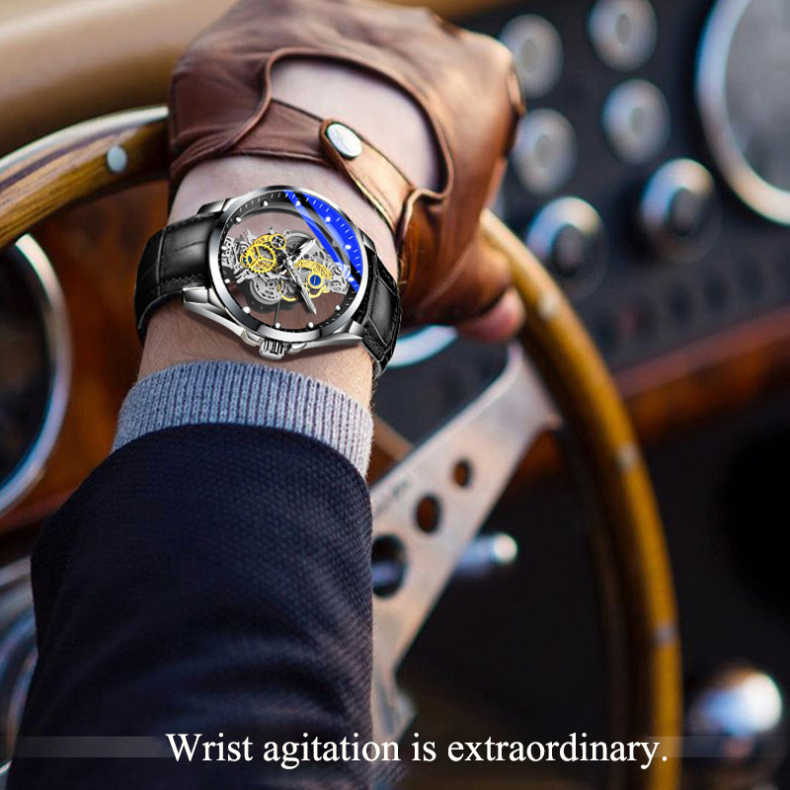 ⌚ 50% RABATT! ✨ Lyxig Skeleton Herrklocka med synligt urverk & tourbillon-effekt – Vattentät & självlysande 🌟