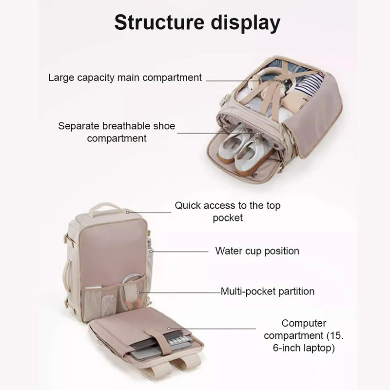Sac à dos pour bagages de grande capacité en forme de boîte