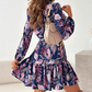 🌴Spécial étés🌴Robe chemise froncée à la taille avec motif floral