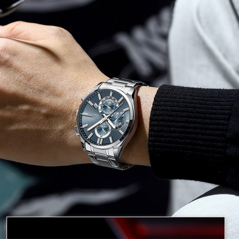 ⌚Montre-bracelet d'affaires en acier inoxydable pour homme