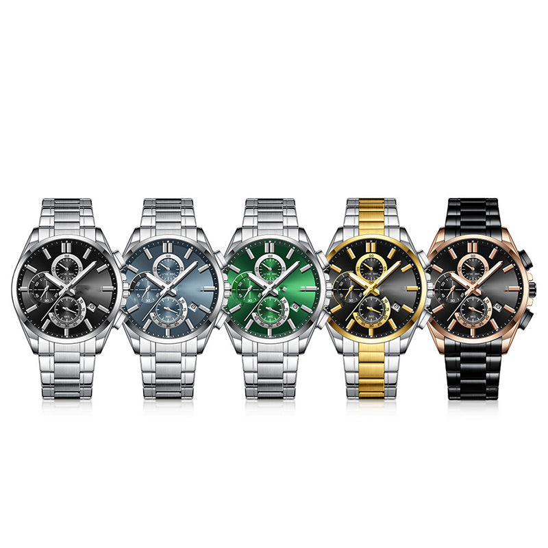 ⌚Montre-bracelet d'affaires en acier inoxydable pour homme