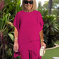 Ensemble de mode irrégulier élégant et ample en chiffon de couleur unie pour femmes