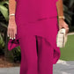Ensemble de mode irrégulier élégant et ample en chiffon de couleur unie pour femmes
