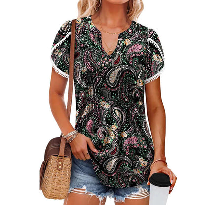 🔥👚【S-4XL】T-shirt imprimé à manches courtes pour femmes