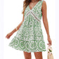 Élégante robe sans manches à encolure en V avec découpes imprimées florales pour femmes
