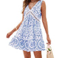 Élégante robe sans manches à encolure en V avec découpes imprimées florales pour femmes