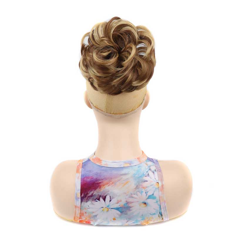 Perruque chignon synthétique volumineuse avec pince réglable