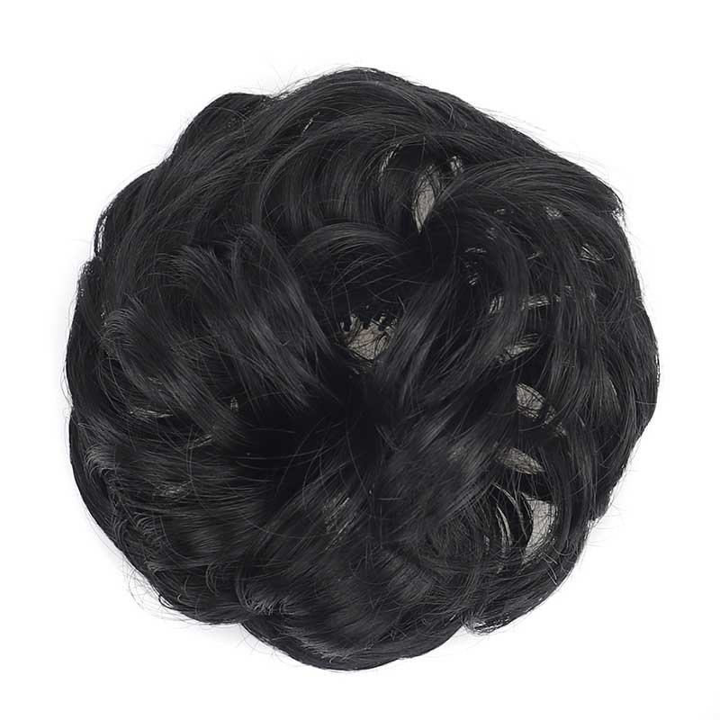 Perruque chignon synthétique volumineuse avec pince réglable
