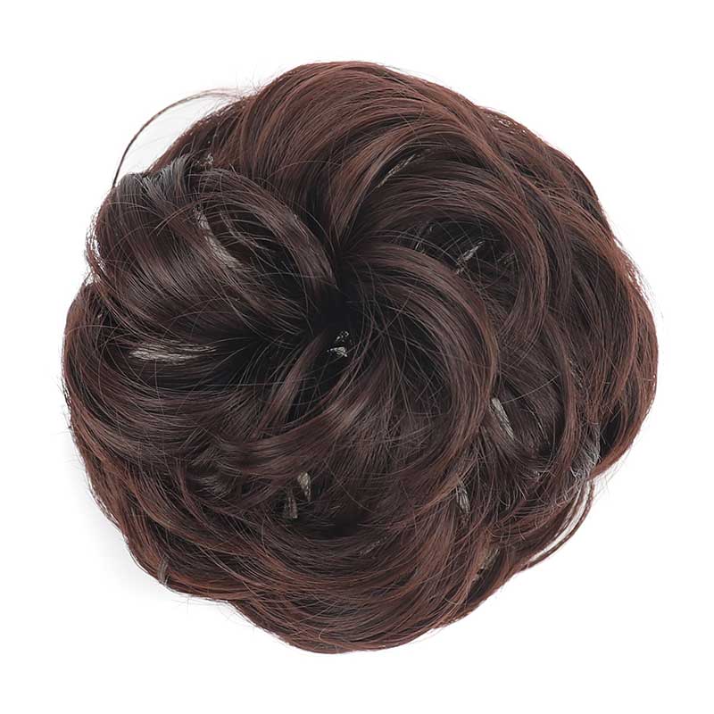 Perruque chignon synthétique volumineuse avec pince réglable