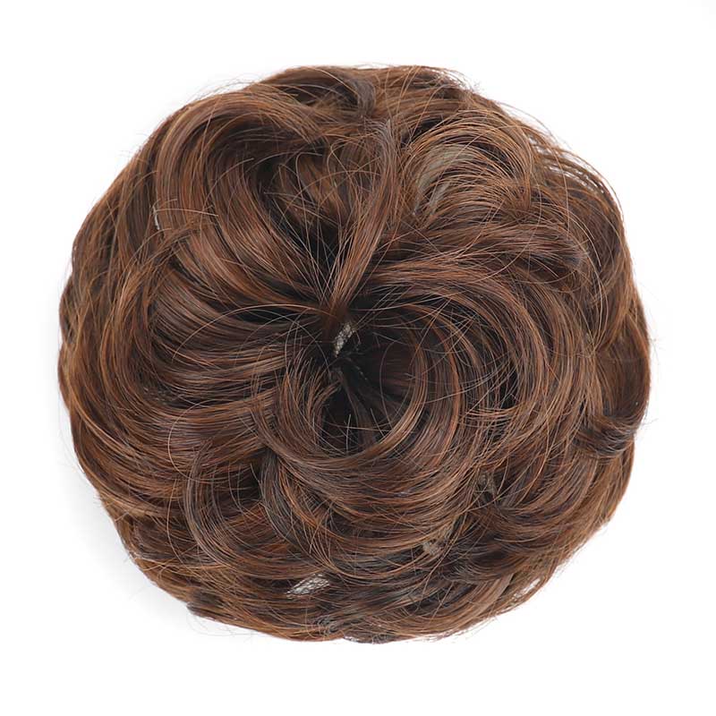 Perruque chignon synthétique volumineuse avec pince réglable