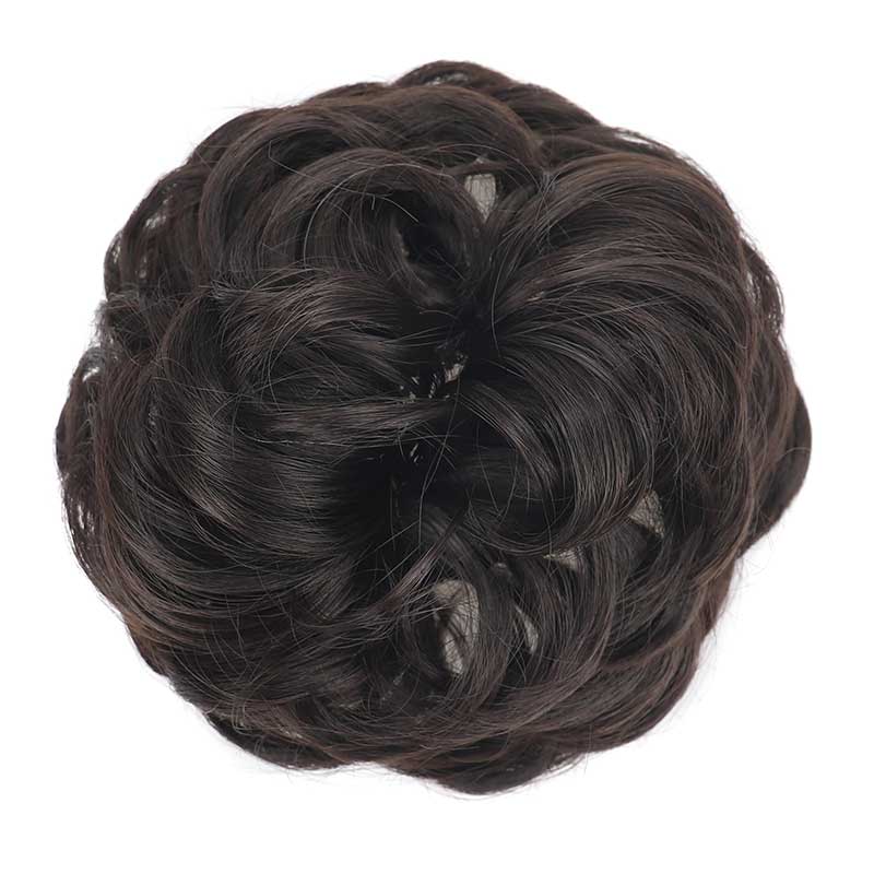 Perruque chignon synthétique volumineuse avec pince réglable
