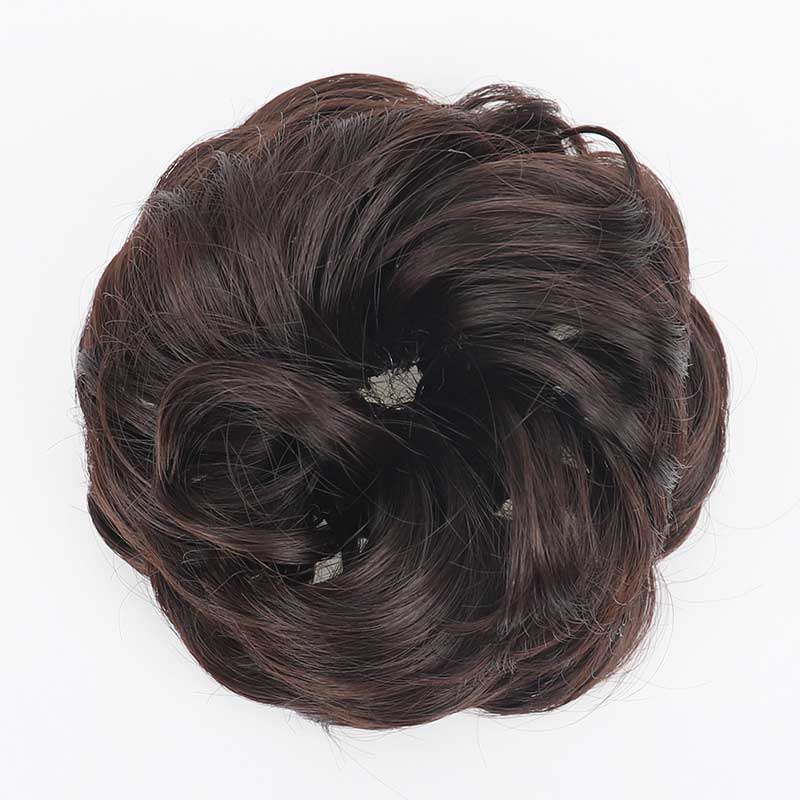 Perruque chignon synthétique volumineuse avec pince réglable