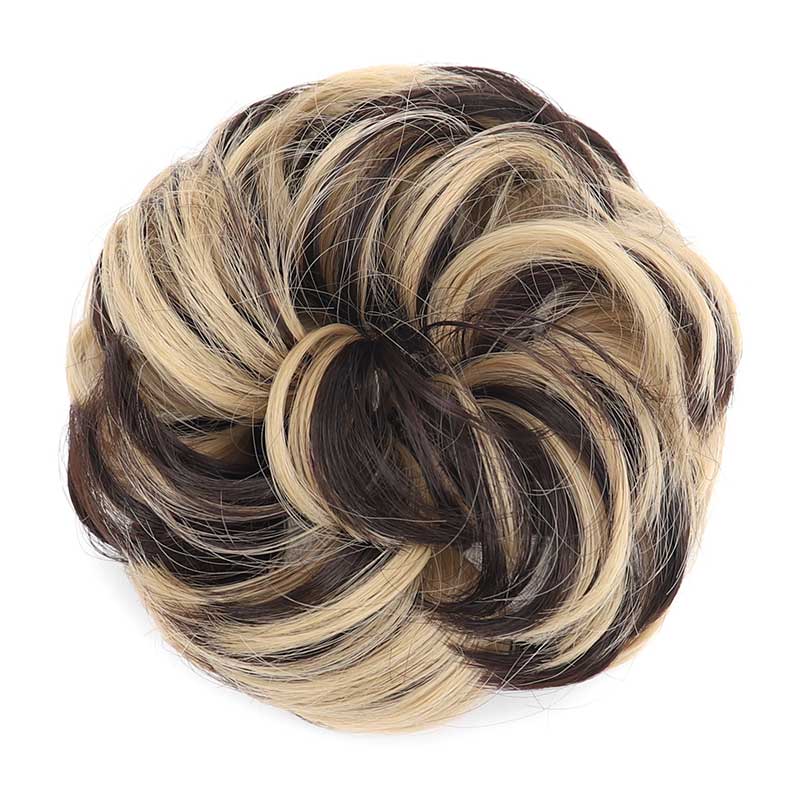 Perruque chignon synthétique volumineuse avec pince réglable