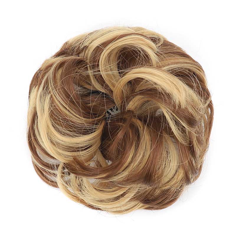Perruque chignon synthétique volumineuse avec pince réglable