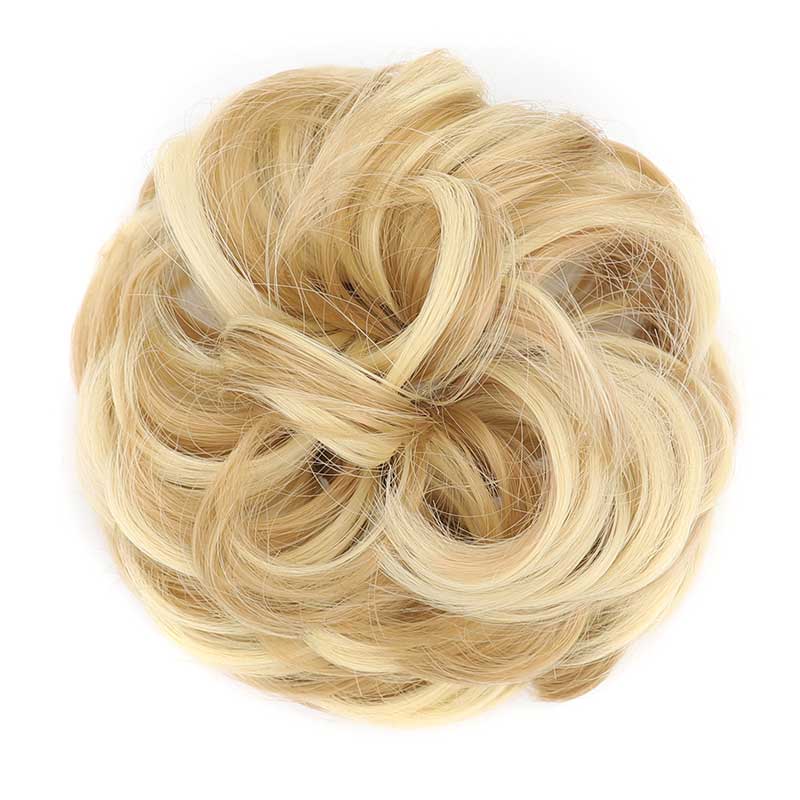 Perruque chignon synthétique volumineuse avec pince réglable