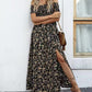 Élégante robe florale à épaules découvertes pour femmes
