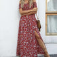 Élégante robe florale à épaules découvertes pour femmes