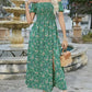 Élégante robe florale à épaules découvertes pour femmes