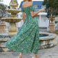 Élégante robe florale à épaules découvertes pour femmes